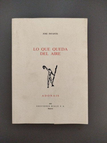 Portada del libro de (Dedicado por el autor) Lo que queda de aire. Adonais 498
