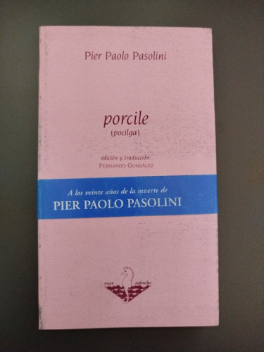 Portada del libro de Porcile (pocilga). Edición y traducción de Fernándo González