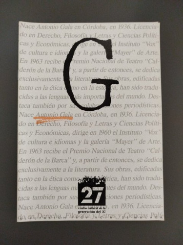 Portada del libro de Cuaderno dedicado a Antonio Gala