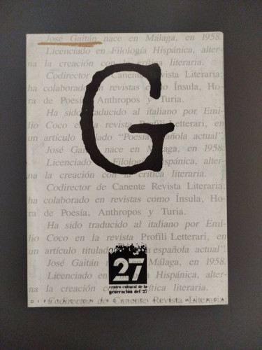 Portada del libro de Cuaderno dedicado a José Gaitán