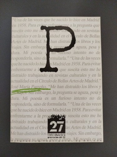 Portada del libro de Cuaderno dedicado a José María Parreño