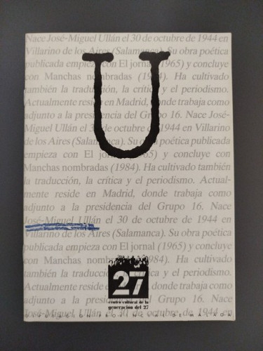 Portada del libro de Cuaderno dedicado a José Miguel Ullán