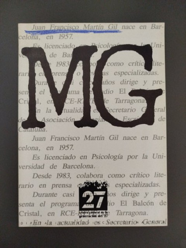 Portada del libro de Cuaderno dedicado a Juan Francisco Martín Gil