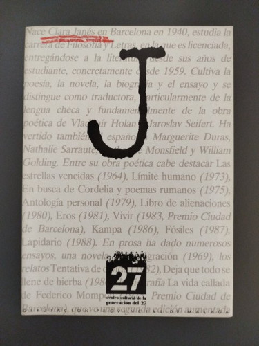 Portada del libro de Cuaderno dedicado a Clara Janés