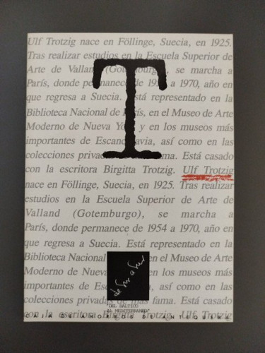 Portada del libro de Cuaderno dedicado a Ulf Trotzig