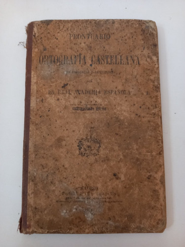 Portada del libro de Prontuario de Ortografía Castellana en preguntas y respuestas.