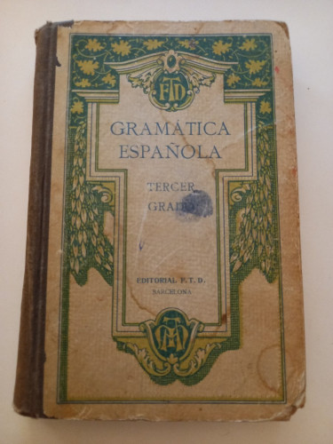 Portada del libro de Gramática Española. Tercer Grado