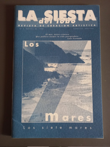 Portada del libro de La siesta del lobo. Revista de creación artísica. Nº4, verano de 1998. Los siete mares.