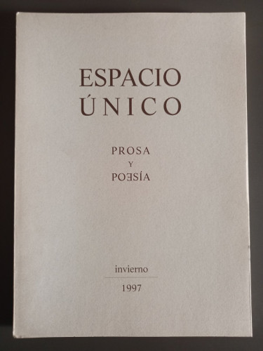 Portada del libro de Espacio Único. Prosa y poesía. Invierno 1997.