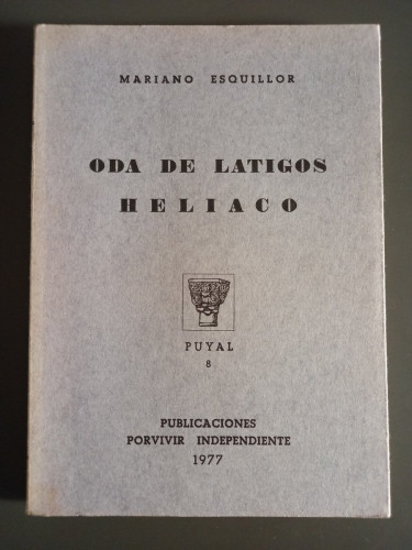Portada del libro de Oda de látigos/Helíaco