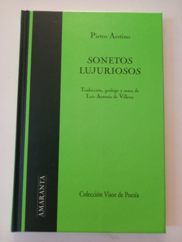 Portada del libro de Sonetos lujuriosos