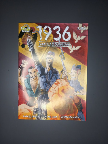 Portada del libro de 1936. La batalla de Guadarrama.- Jiménez, Rafael; Amat, Rafael; María, Antonio.