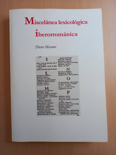 Portada del libro de Miscelánea lexicológica iberorrománica