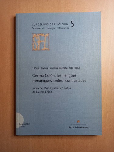 Portada del libro de Germà Colón: les llengües romàniques juntes i contrastades