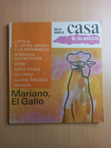 Portada del libro de Casa de las Américas. Año XXXI. Número 182