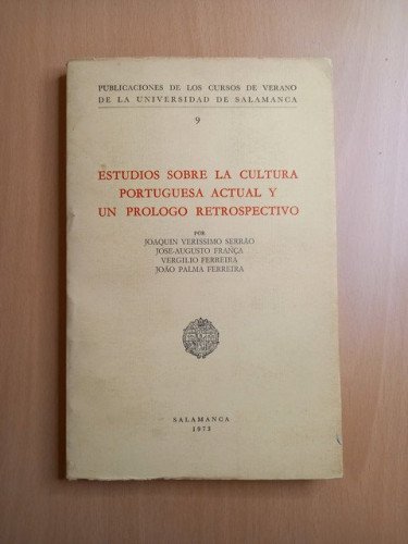 Portada del libro de Estudios sobre la cultura portuguesa actual y un prólogo retrospectivo