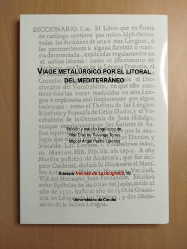 Portada del libro de Viage metalúrgico por el litoral del mediterráneo