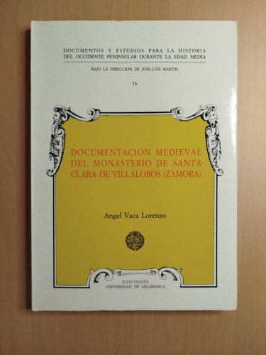 Portada del libro de Documentación medieval del Monasterio de Santa Clara de Villalobos (Zamora)