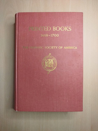 Portada del libro de Printed books 1468-1700. The hispanic society of America