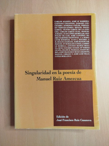 Portada del libro de Singularidad en la poesía de Manuel Ruiz Amezcua