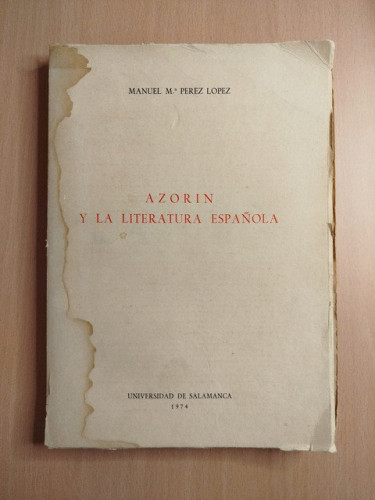 Portada del libro de Azorín y la literatura española