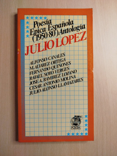Portada del libro de Poesía Épica Española (1950-80) Antología de Julio López