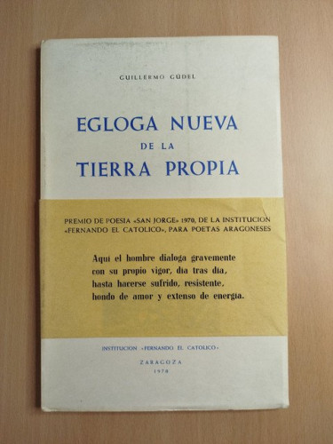 Portada del libro de Egloga nueva de la tierra propia