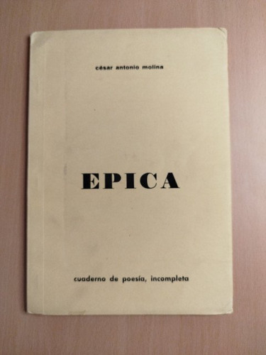 Portada del libro de Épica