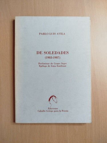 Portada del libro de (Dedicado por el autor) De soledades (1983-1987)