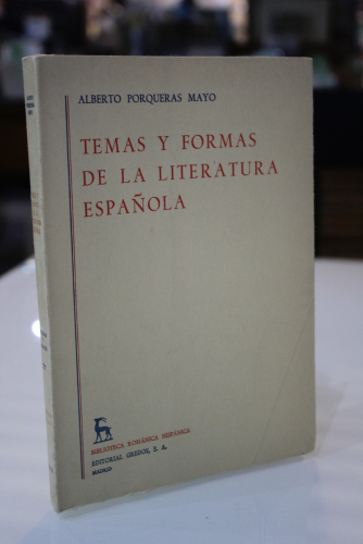 Portada del libro de Temas y formas de la literatura española.