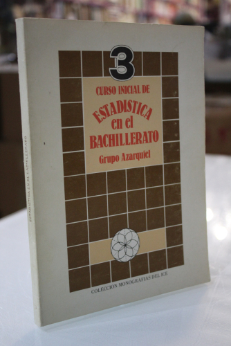 Portada del libro de Curso inicial de estadística en el Bachillerato.