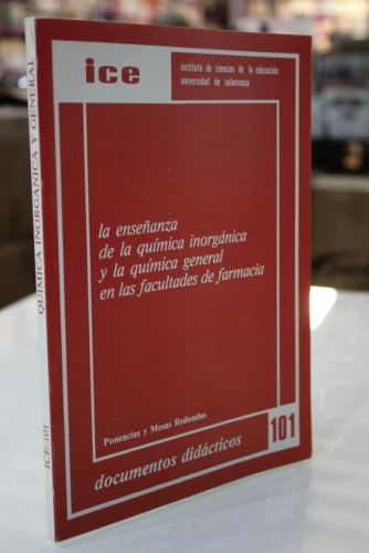 Portada del libro de La enseñanza de la química inorgánica y la química general en las facultades de farmacia. Ponencias...
