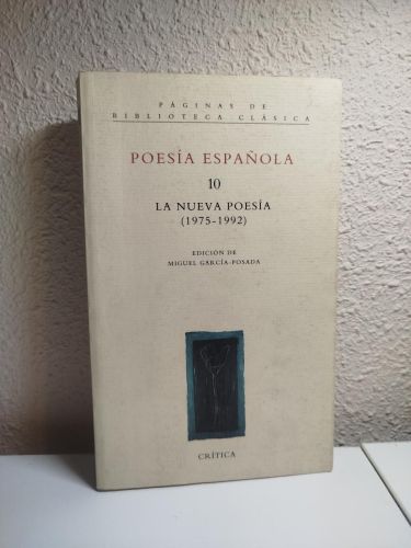 Portada del libro de Poesía española. Número 10. La nueva poesía (1975-1992)