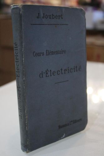 Portada del libro de Cours élémentaire d'électricité.