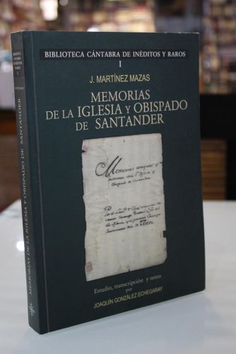 Portada del libro de Memorias de la Iglesia y Obispado de Santander