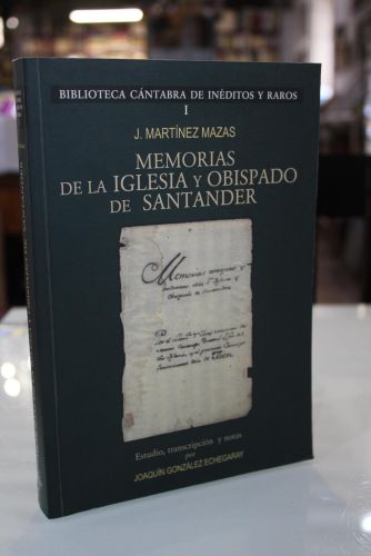 Portada del libro de Memorias de la Iglesia y Obispado de Santander
