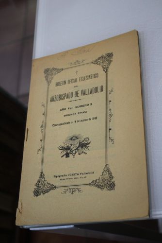 Portada del libro de Boletín Oficial Eclesiástico del Arzobispado de Valladolid. Año XLI. Número 3.- 1916