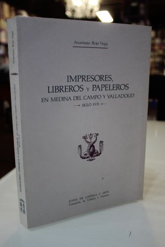 Portada del libro de Impresores, libreros y papeleros en Medina del Campo y Valladolid en el siglo XVII.