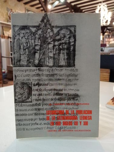 Portada del libro de Estructura de la población de la Extremadura Leonesa en los siglos