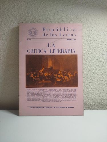 Portada del libro de República de las Letras. Nº 17, enero 1987. La crítica literaria.