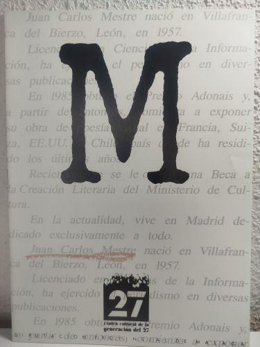 Portada del libro de Cuaderno dedicado a Juan Carlos Mestre