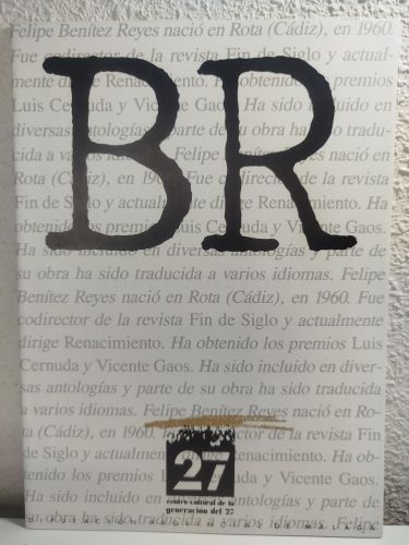 Portada del libro de Cuaderno dedicado a Felipe Benítez Reyes