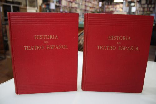 Portada del libro de Historia del teatro español. Comediantes-escritores-curiosidades escénicas.- Dos tomos.