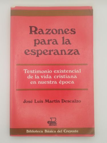 Portada del libro de Razones para la esperanza. Testimonio existencial de la vida cristiana en nuestra época
