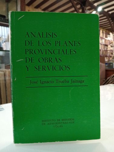Portada del libro de Análisis de los planes provinciales de obras y servicios