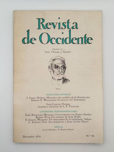 Portada del libro de Revista de Occidente. Nº 93. Septiembre 1970.