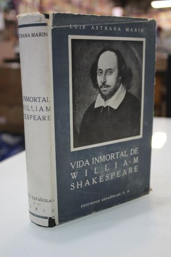 Portada del libro de Vida inmortal de William Shakespeare.