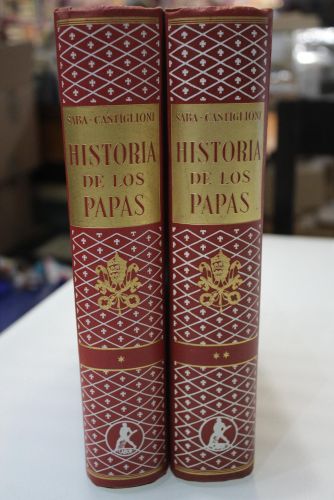 Portada del libro de Historia de los Papas.- Dos tomos.