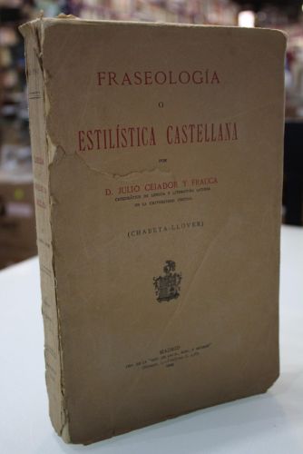 Portada del libro de Fraseología o estilística castellana. (Chabeta-Llover)