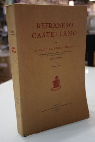 Portada del libro de Refranero Castellano. Tomo III.